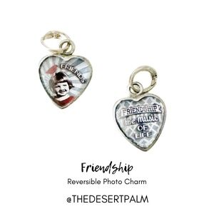 Friendship Reversible Heart Charm ✨ | Double-Sided Friends Inspirational Charm